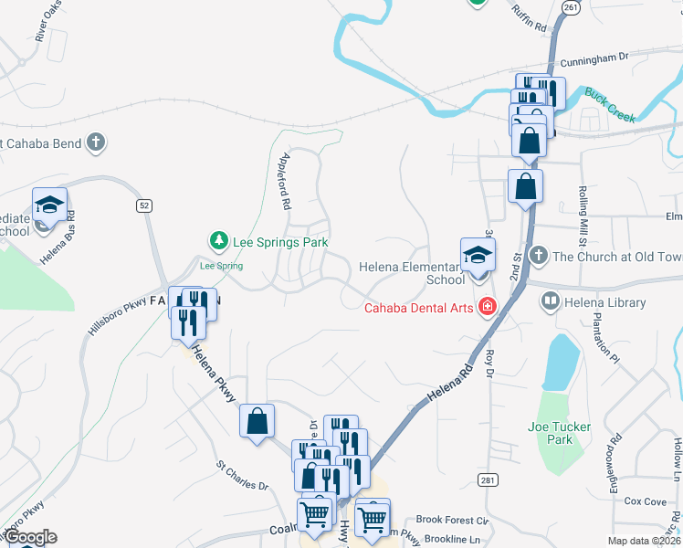 map of restaurants, bars, coffee shops, grocery stores, and more near 106 Rowntree Path in Helena