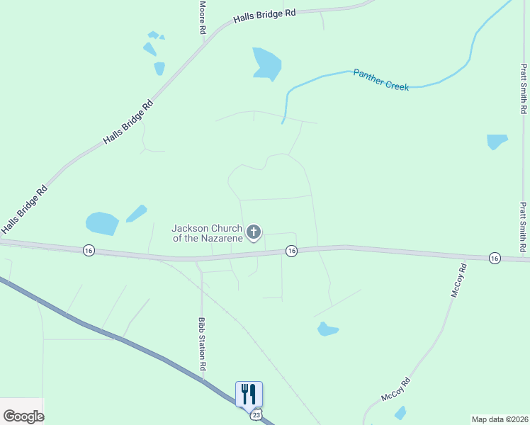 map of restaurants, bars, coffee shops, grocery stores, and more near 130 Shady Lane in Jackson