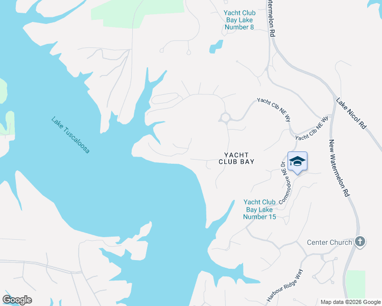 map of restaurants, bars, coffee shops, grocery stores, and more near 2620 Battlement Drive Northeast in Tuscaloosa