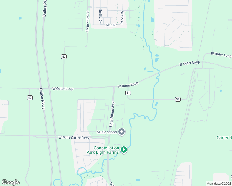 map of restaurants, bars, coffee shops, grocery stores, and more near 4821 Prairie Crossing in Celina