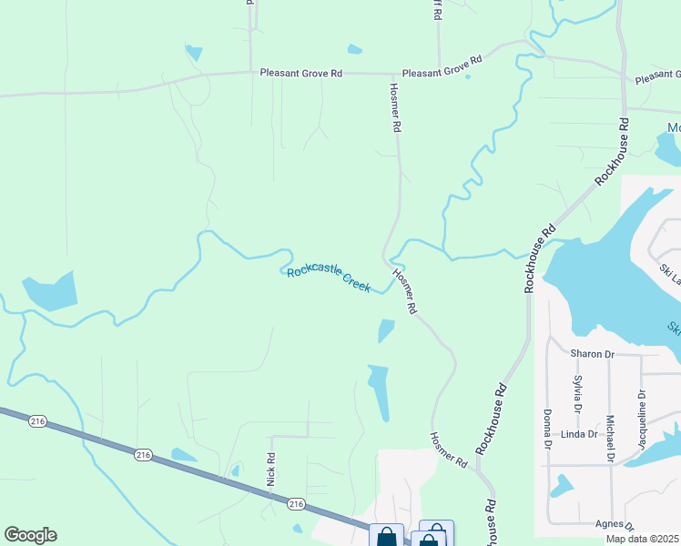 map of restaurants, bars, coffee shops, grocery stores, and more near 13634 Hosmer Road in Vance