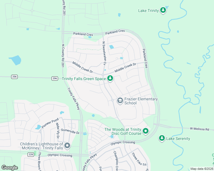 map of restaurants, bars, coffee shops, grocery stores, and more near 8817 Navidad Falls Drive in McKinney