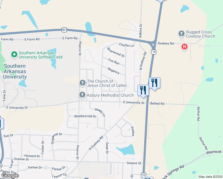 map of restaurants, bars, coffee shops, grocery stores, and more near 1604 Karen Circle in Magnolia