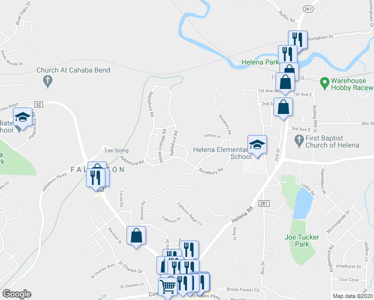 map of restaurants, bars, coffee shops, grocery stores, and more near 106 Rowntree Path in Helena
