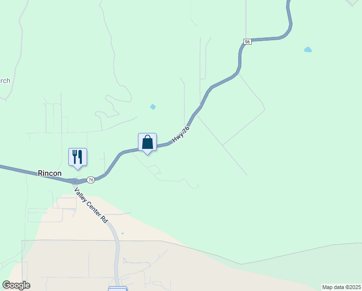 map of restaurants, bars, coffee shops, grocery stores, and more near 17380 California 76 in Pauma Valley