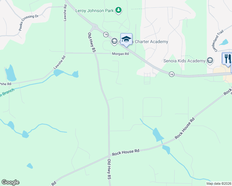 map of restaurants, bars, coffee shops, grocery stores, and more near 52 Fieldstone Farms Drive in Senoia