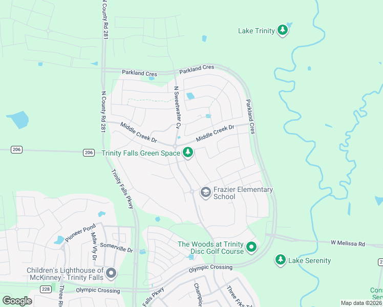 map of restaurants, bars, coffee shops, grocery stores, and more near 8817 Navidad Falls Drive in McKinney