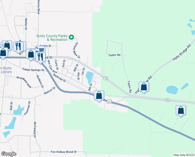 map of restaurants, bars, coffee shops, grocery stores, and more near 127 Harper Street in Jackson