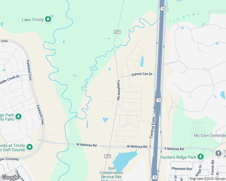 map of restaurants, bars, coffee shops, grocery stores, and more near 6017 Telephone Road in Anna