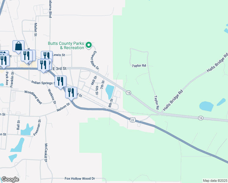map of restaurants, bars, coffee shops, grocery stores, and more near 113 King Drive in Jackson