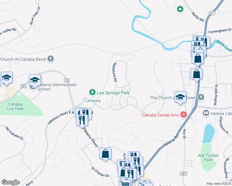 map of restaurants, bars, coffee shops, grocery stores, and more near 188 Appleford Road in Helena