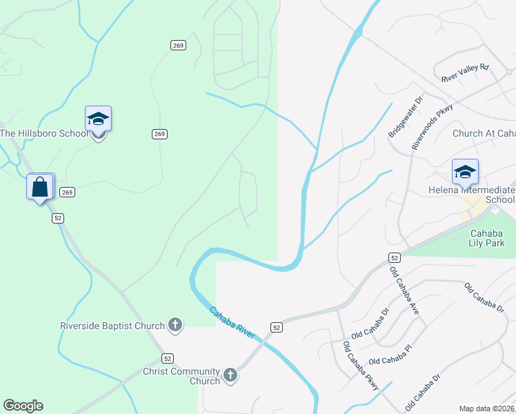 map of restaurants, bars, coffee shops, grocery stores, and more near 229 Cahaba Falls Lane in Helena