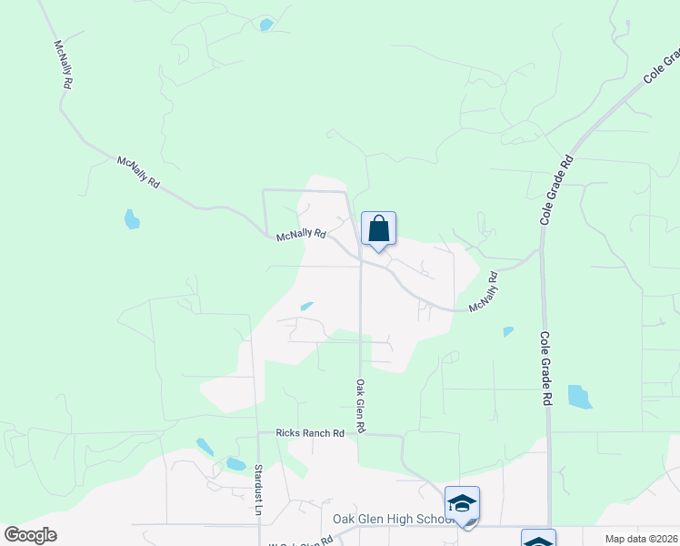 map of restaurants, bars, coffee shops, grocery stores, and more near 31942 Oak Glen Road in Valley Center