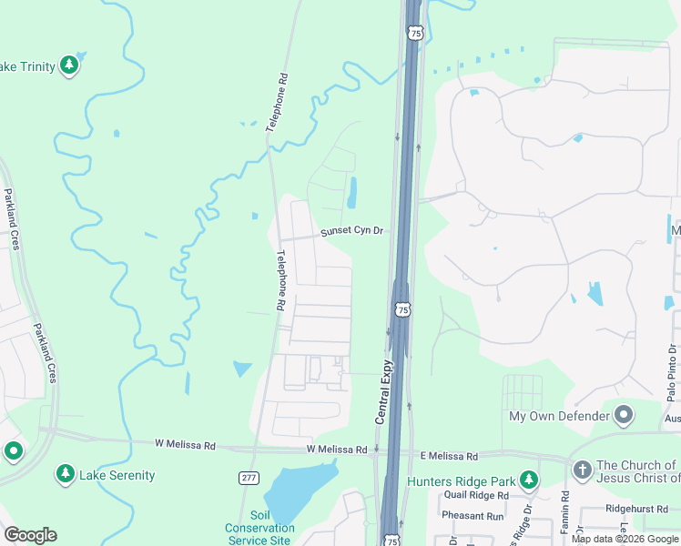 map of restaurants, bars, coffee shops, grocery stores, and more near 5664-6182 Telephone Road in Melissa