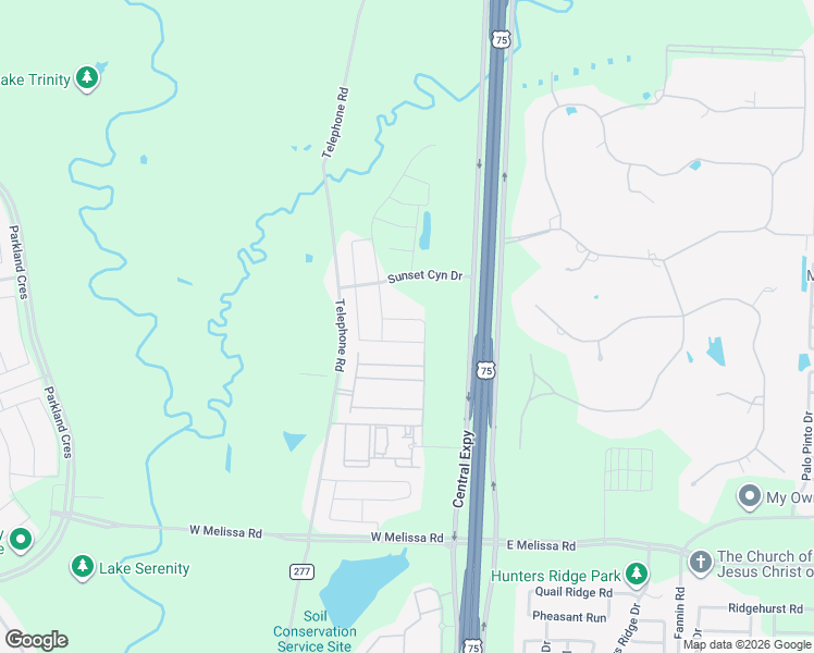 map of restaurants, bars, coffee shops, grocery stores, and more near 5664-6182 Telephone Road in Melissa