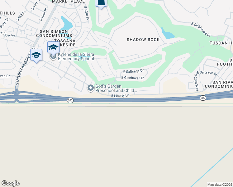 map of restaurants, bars, coffee shops, grocery stores, and more near 1520 East Windsong Drive in Phoenix