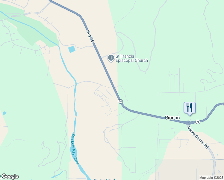 map of restaurants, bars, coffee shops, grocery stores, and more near 16675 Lazy H Drive in Pauma Valley