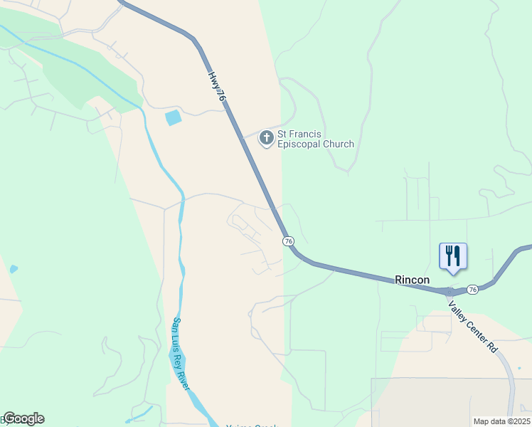 map of restaurants, bars, coffee shops, grocery stores, and more near 16675 Lazy H Drive in Pauma Valley