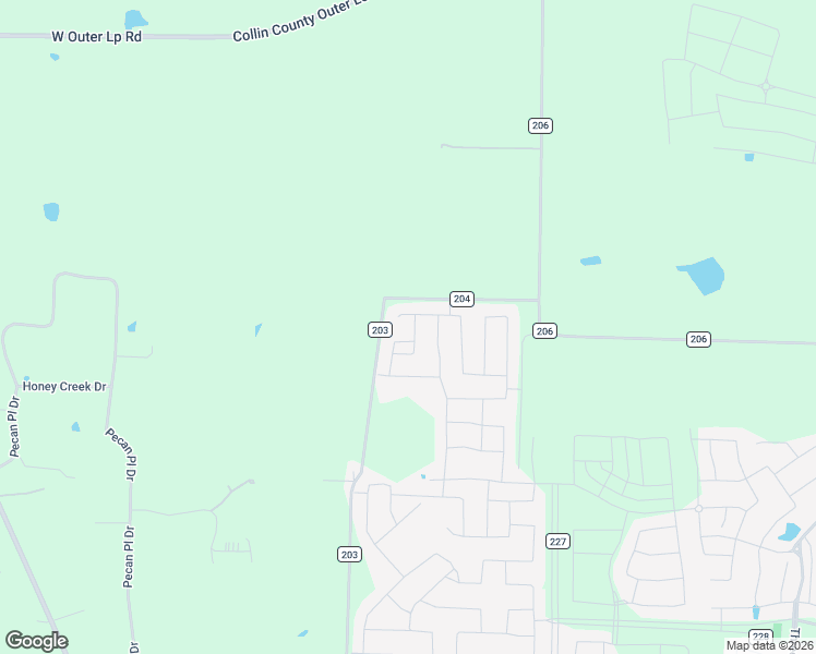 map of restaurants, bars, coffee shops, grocery stores, and more near 8100-8816 County Road 203 in McKinney