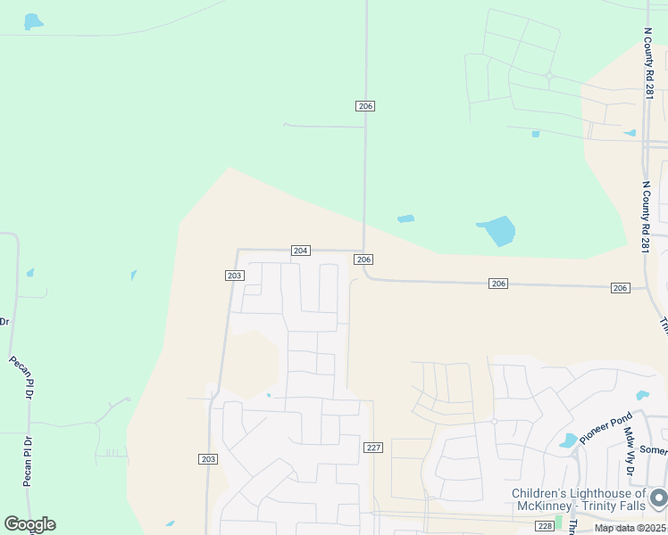 map of restaurants, bars, coffee shops, grocery stores, and more near 5201 County Road 204 in McKinney
