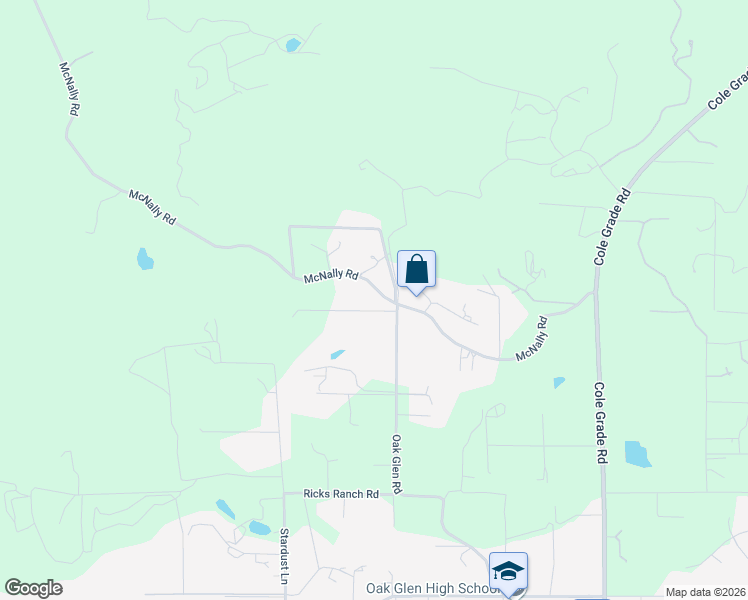 map of restaurants, bars, coffee shops, grocery stores, and more near 13755 McNally Road in Valley Center