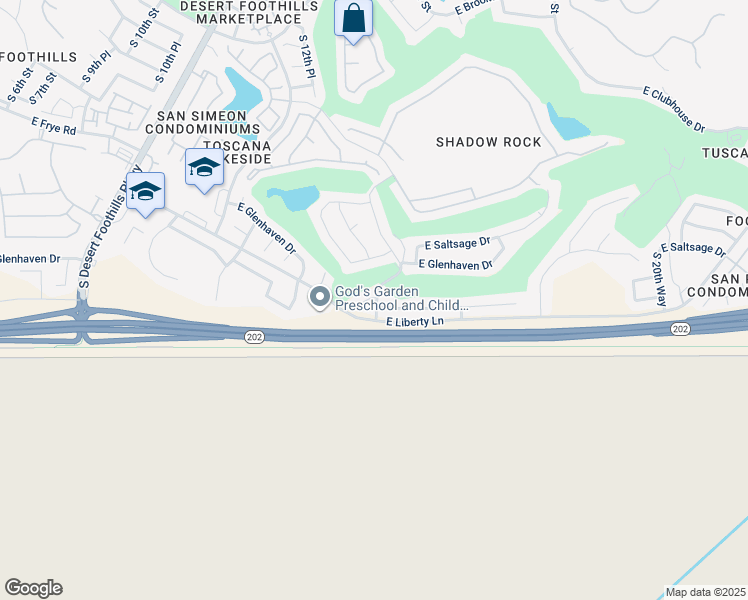 map of restaurants, bars, coffee shops, grocery stores, and more near 2110 East Barkwood Road in Phoenix