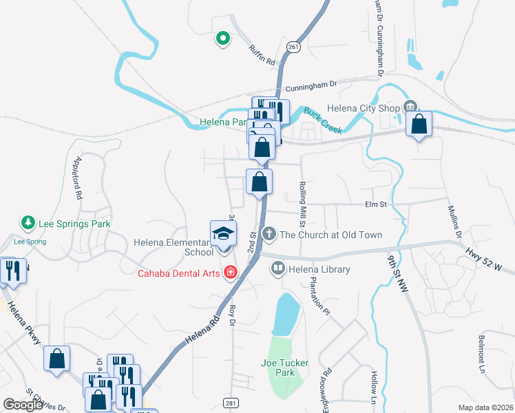 map of restaurants, bars, coffee shops, grocery stores, and more near 3745 2nd Street in Helena
