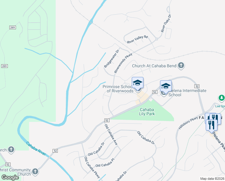 map of restaurants, bars, coffee shops, grocery stores, and more near 490 Riverwoods Parkway in Helena