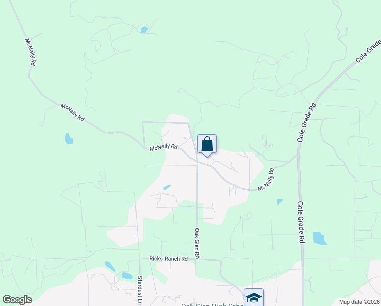 map of restaurants, bars, coffee shops, grocery stores, and more near 13764 McNally Road in Valley Center