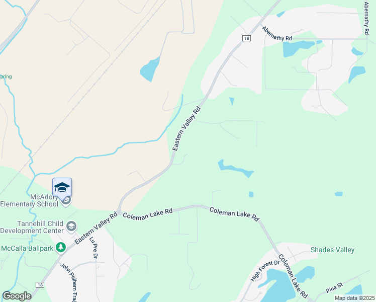 map of restaurants, bars, coffee shops, grocery stores, and more near 6030 Eastern Valley Road in McCalla