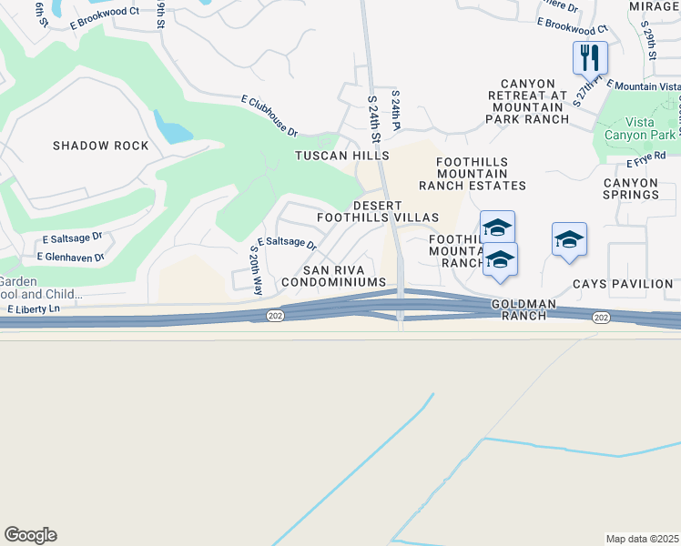 map of restaurants, bars, coffee shops, grocery stores, and more near 2155 East Liberty Lane in Phoenix
