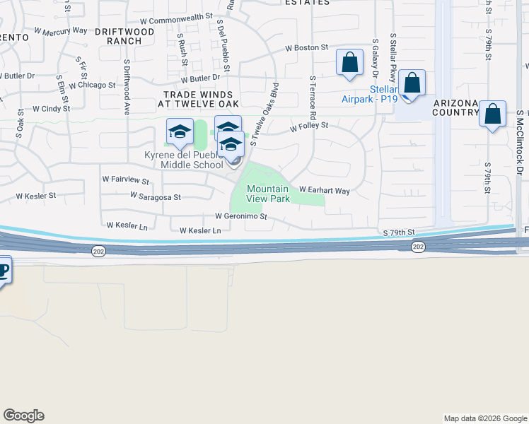 map of restaurants, bars, coffee shops, grocery stores, and more near 4893 West Morelos Street in Chandler