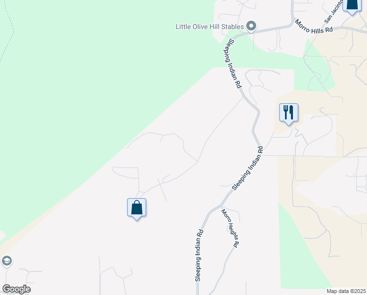 map of restaurants, bars, coffee shops, grocery stores, and more near Indian View Drive in Fallbrook