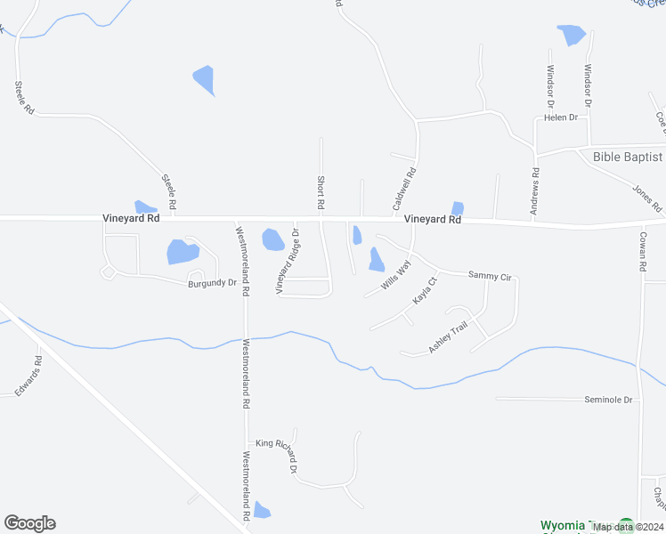 map of restaurants, bars, coffee shops, grocery stores, and more near 118 Vineyard Ridge Drive in Griffin