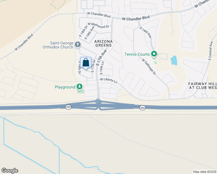 map of restaurants, bars, coffee shops, grocery stores, and more near 1609 West Satinwood Drive in Phoenix