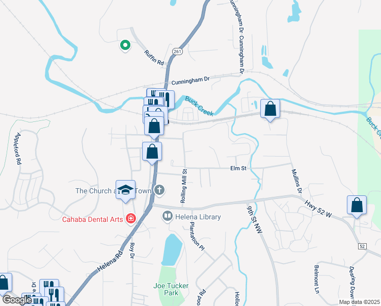map of restaurants, bars, coffee shops, grocery stores, and more near 212 Rolling Mill Street in Helena