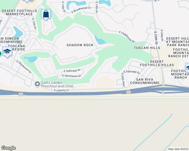 map of restaurants, bars, coffee shops, grocery stores, and more near 16826 South 18th Way in Phoenix