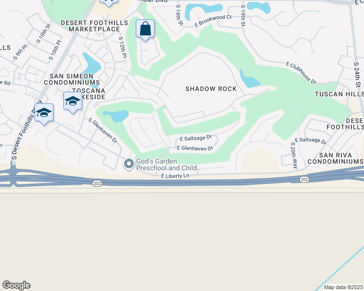 map of restaurants, bars, coffee shops, grocery stores, and more near 1612 East Glenhaven Drive in Phoenix