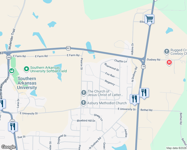map of restaurants, bars, coffee shops, grocery stores, and more near 28 Regency Cir in Magnolia