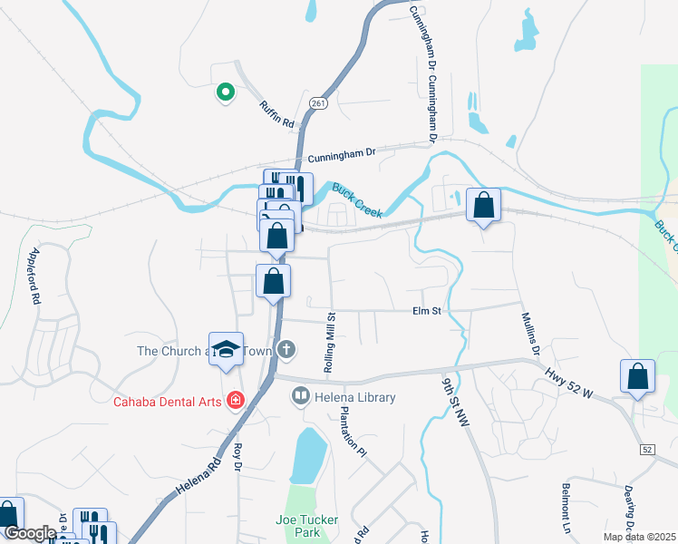 map of restaurants, bars, coffee shops, grocery stores, and more near 212 Rolling Mill Street in Helena