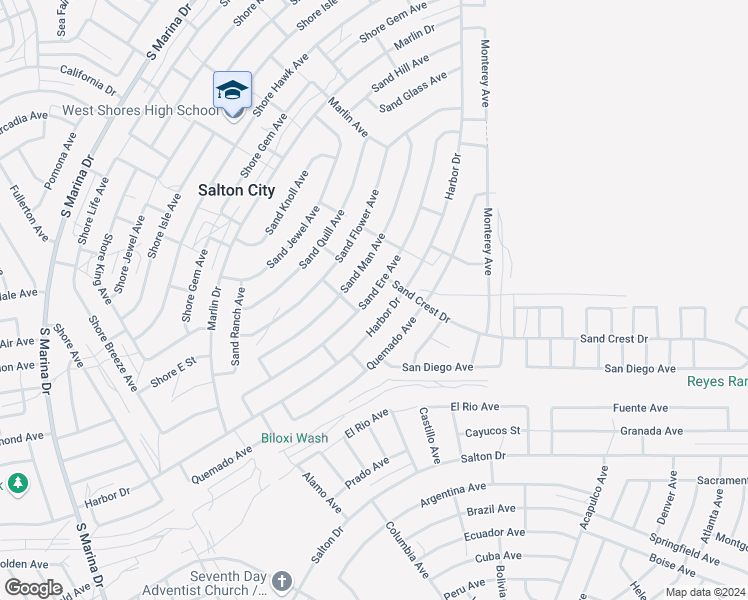 map of restaurants, bars, coffee shops, grocery stores, and more near 2298 Sand Ere Avenue in Thermal
