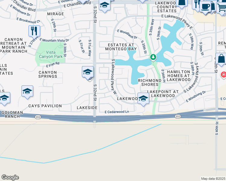 map of restaurants, bars, coffee shops, grocery stores, and more near 3389 East Liberty Lane in Phoenix