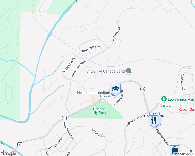 map of restaurants, bars, coffee shops, grocery stores, and more near 179 Park Lake Trace in Helena