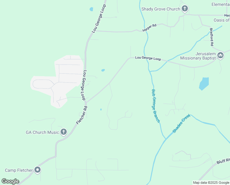 map of restaurants, bars, coffee shops, grocery stores, and more near 7481 Lou George Loop in Bessemer