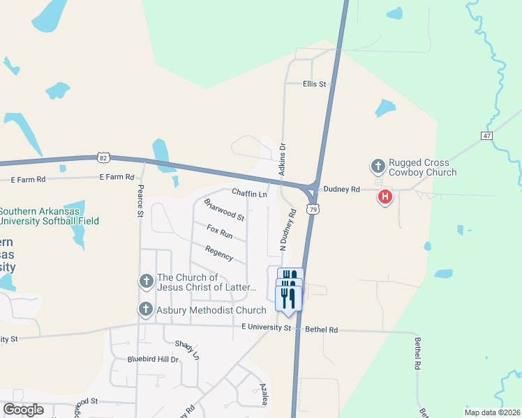 map of restaurants, bars, coffee shops, grocery stores, and more near 13 Tanglewood in Magnolia