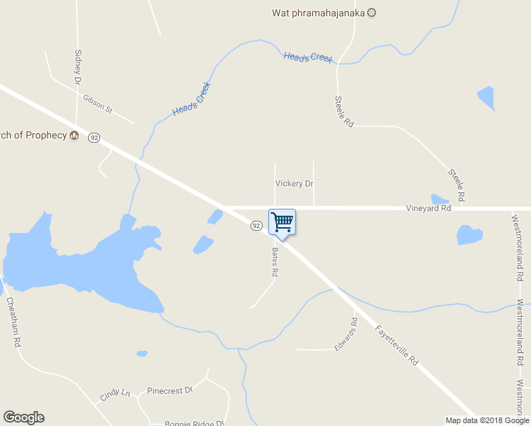map of restaurants, bars, coffee shops, grocery stores, and more near 1604 Vineyard Road in Griffin