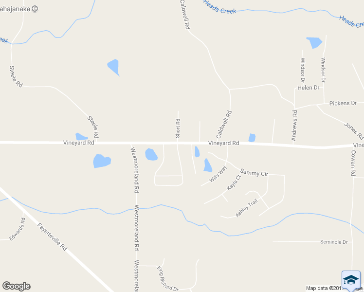 map of restaurants, bars, coffee shops, grocery stores, and more near 100 Vineyard Ridge Drive in Griffin