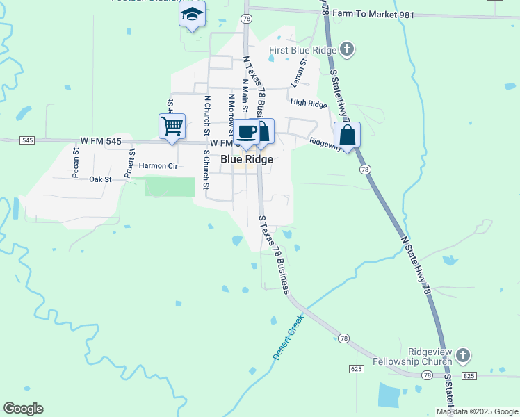 map of restaurants, bars, coffee shops, grocery stores, and more near 400 Texas 78 Business in Blue Ridge