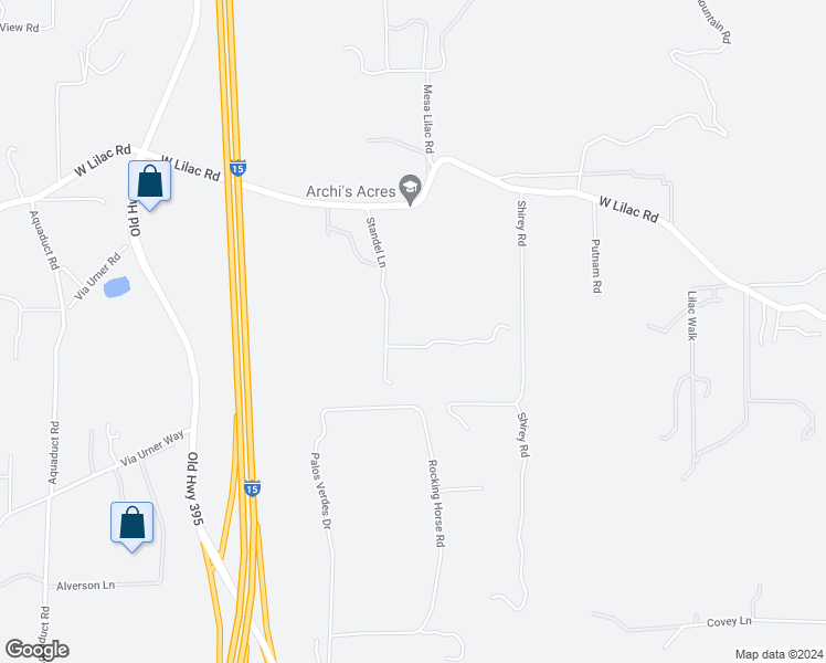 map of restaurants, bars, coffee shops, grocery stores, and more near 32475 Standel Lane in Escondido