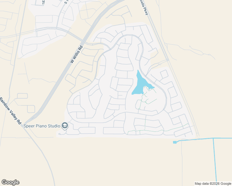 map of restaurants, bars, coffee shops, grocery stores, and more near 17905 West Nighthawk Way in Goodyear